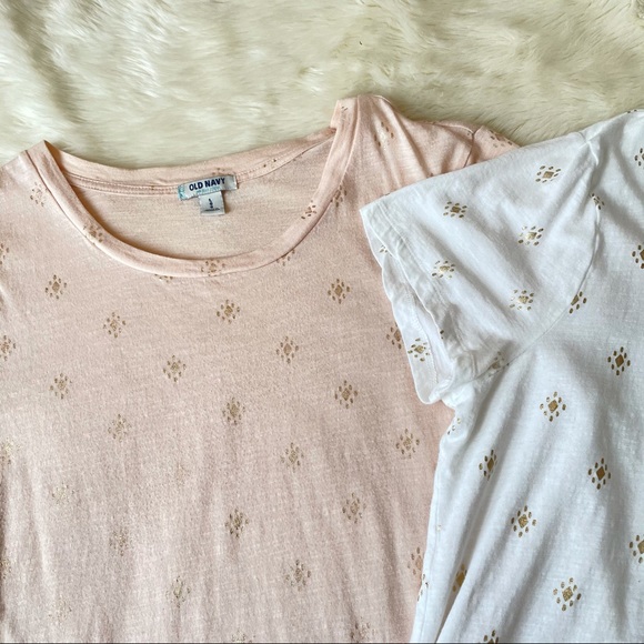 Old Navy bundle Short Sleeve Top w/ Gold design - Picture 4 of 4